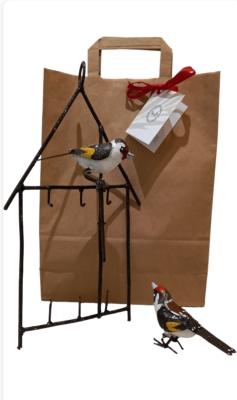 Lot de 2=Chardonneret 1Porte Graisse Maison+1Oiseau