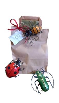 Lot de 3=Insectes Coccinelle+Scarabée Vert+Abeille