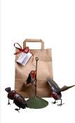 Lot de 3=Rouge Gorge 1Porte Graisse+1Couple+1 Ailes Ouvertes