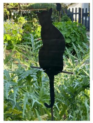 Tuteur Silhouette Chat (Création non expédiée par la poste)