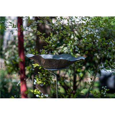 Lotus bird bath with pole