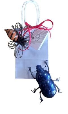 Lot de 2=Insectes Abeille+Scarabée Bleu