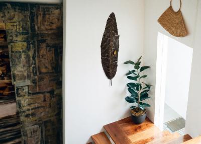 Applique Feuille Bananier avec Scarabée Doré