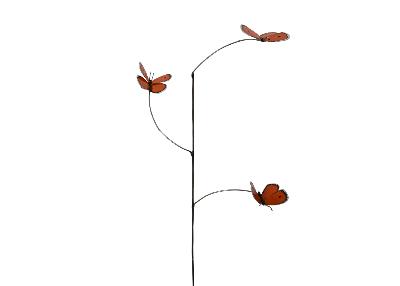 Tuteur 3 Papillons Oranges Cuivré des marais