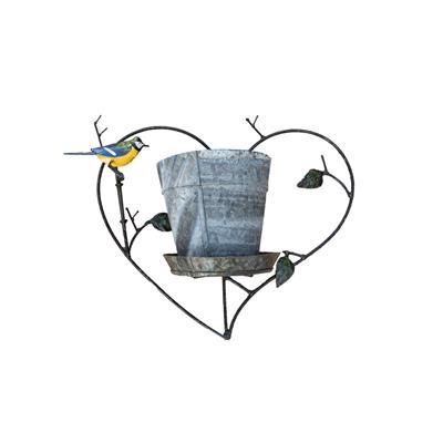 Porte pot coeur+oiseau